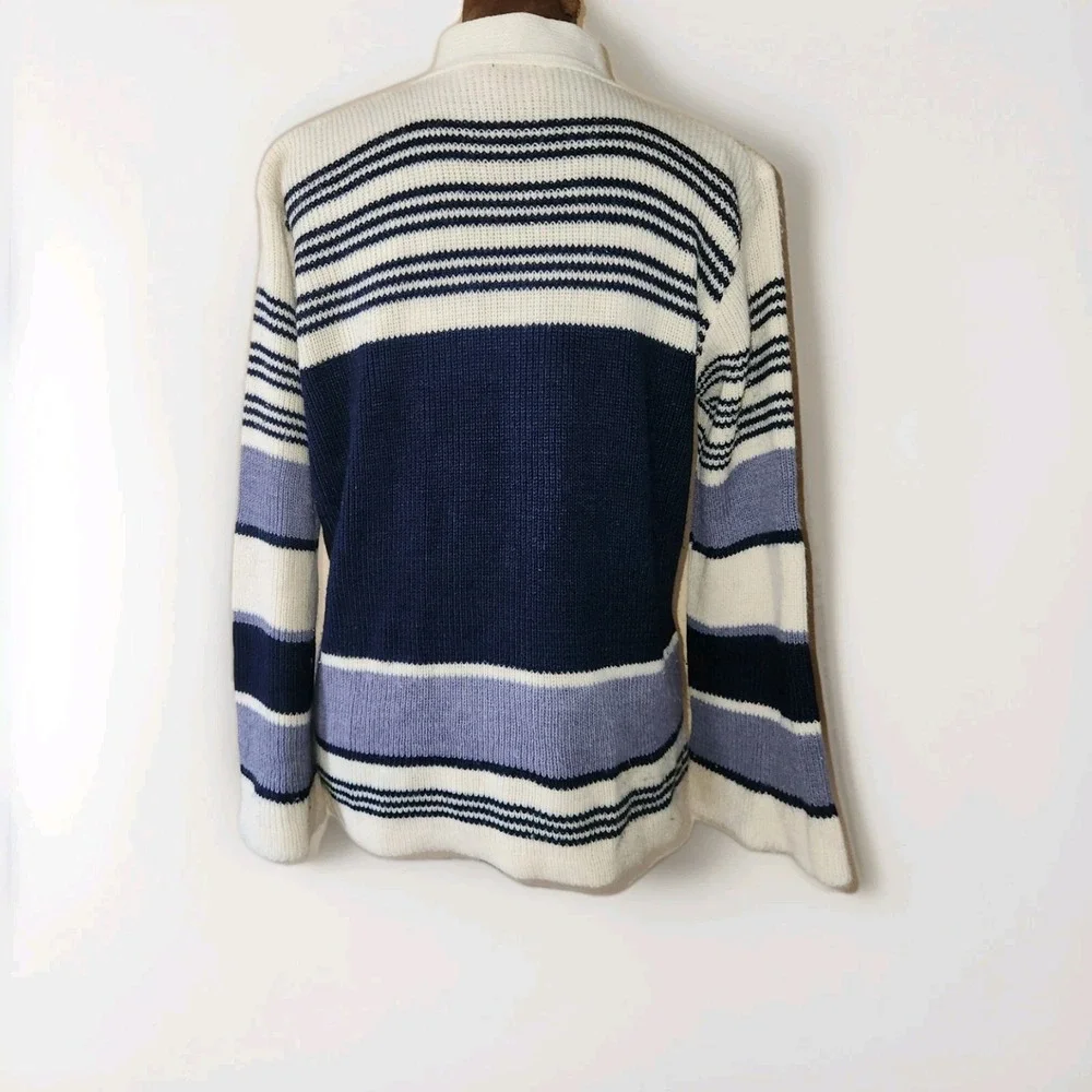 Vintage Open Cardigan Womens Southwest Aztec 70s‎ Flare Sleeve Striped S/M Knit